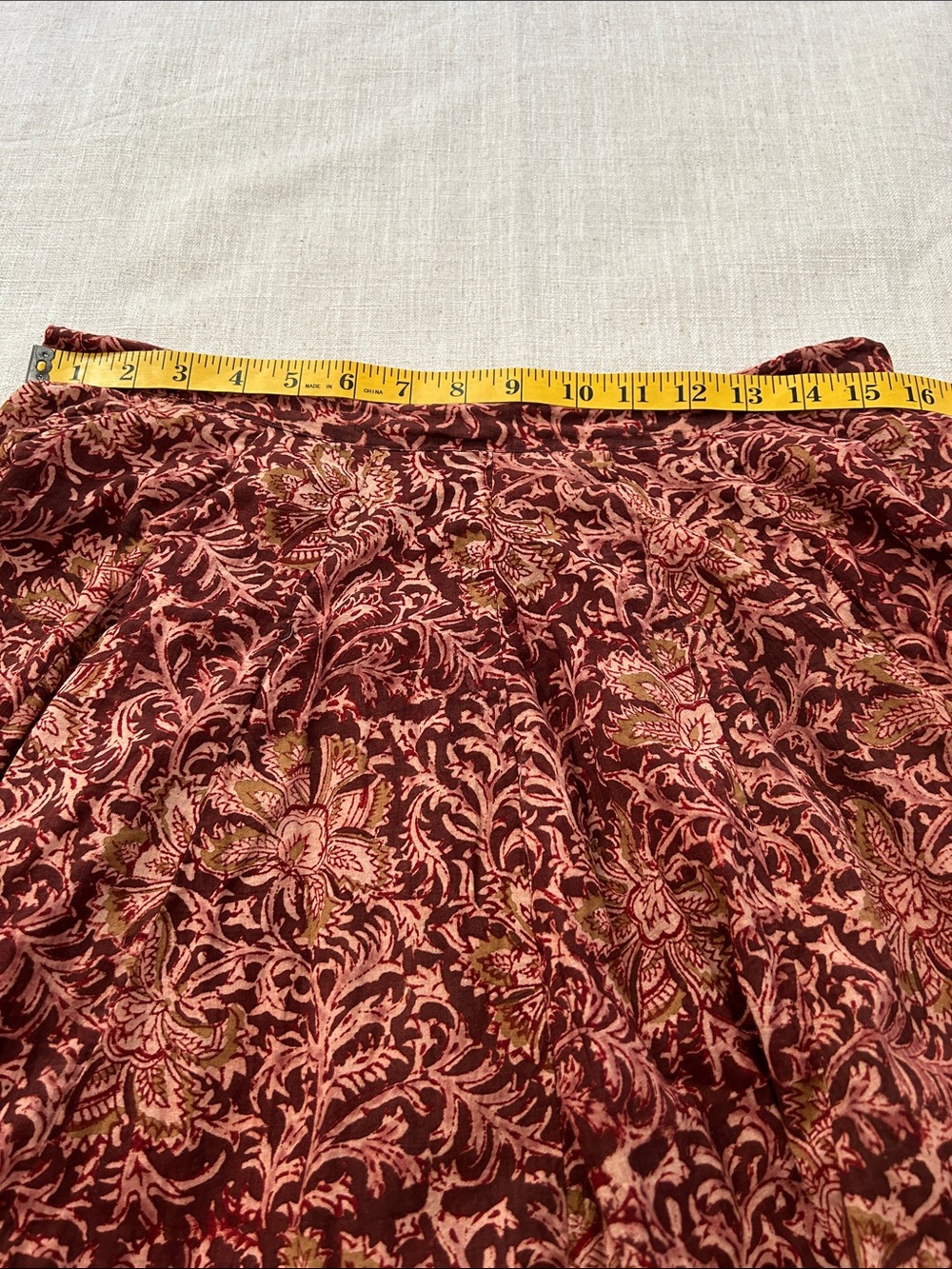 Matta Maxi Skirt Women's M Burgundy Floral India Print Boho Festival Hippie Full - Picture 7 of 11